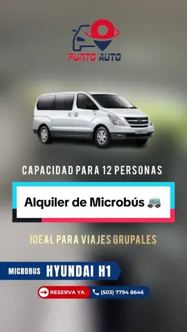 Tenemos la mejor opción de microbús en comodidad y seguridad🚍 ✅ Capacidad 12 personas ✅ Asientos reclinables  ✅ Transmisión automática  ✅ Libre kilometraje  ¡Reserva ahora!💥 Reserva vía WhatsApp, (503) 7794-8646📲. Será un gusto atenderte. 👋🏻 #ElSalvador #puntoauto #turismo #rentacar #pickup #alquilerdeautos #viajes #sale #alquiler #microbus #viajes #fyp #parati 