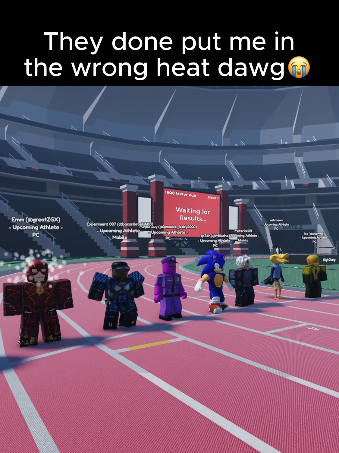 What am I supposed to do bruh #trackandfield #purpleguy_roblox #roblox #foryou #theflash