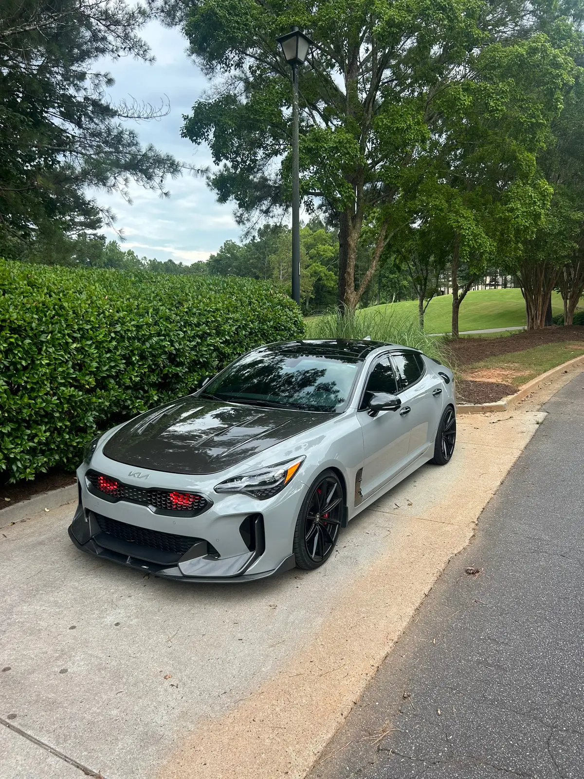 Tonights ride #kia #stinger #gt2 #carsoftiktok #cartok #greygoosegt2 #fyp #loweringsprings #20s #arkperformance #mbrp #adro #carbonfiber #downpipe #eibach #stage