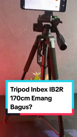 Tripod tinggi 170cm buat ngonten, INBEX IB2R terbuat dari bahan aluminium alloy sehingga tidak mudah berkarat dan kokoh. Sudah dilengkapi holder hp, remote bluetooth, bisa ditinggikan sampai 170 cm dan ketika dilipat cuma 55 cm aja. Memiliki handle untuk memutar kamera 360 derajat, bisa digunakan untuk HP maupun kamera DLSR. Yang nyari tripod buat ngonten supaya stabil atau live streaming bisa langsung cek keranjang di kiri bawah sebelum harganya naik. #tripodmurah #tripodinbex #tripodkonten #tripodlivestreaming #wibgajian 