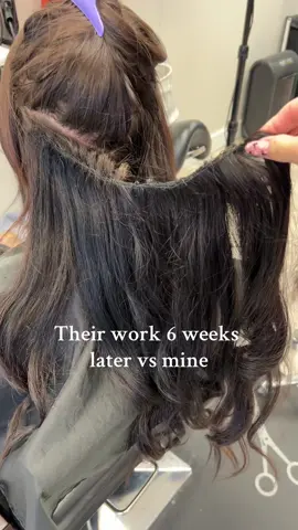 The amount of bad extension installs i see… its tragic 😭💀 #hairextensionsinstall #tiktokhairextensions #beforeandafterhairextensions #beadedweftinstall 
