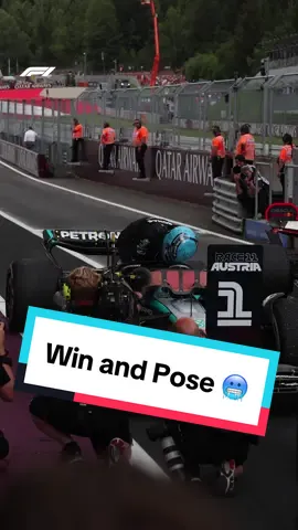 OMG he did the thing😱🤩 #f1 #formula1 #austriagp #georgerussell #mercedesamgf1 #win #tpose 