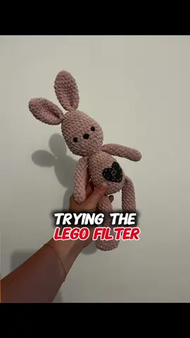 My thumb 🫠  #aifilter #legofilter #crochetbunny #handmadegifts #chenilleyarn 