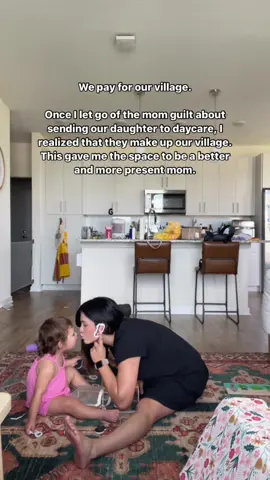 Embracing our daycare as a part of our village has given me the space to be a better mom.  I worked full time and took care of our daughter for 7 months before she started daycare. I cried everyday, felt the constant pull of work and baby, never felt good enough in either role, and constantly felt like I was putting one thing over another and failing at both.  Sending her to daycare was the best decision we’ve made for our family. Not to mention, our daughter LOVES her friends and teachers 🤍 #daycarelife #wfhmom #toddlermama #millennialmom #momsover30 #workingmama 