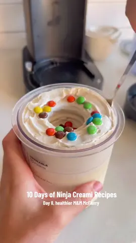 “we have McDonalds M&M McFlurry at home” … but better😏🍦😍 this healthier alternative by @Noa is the perfect dessert!🌈🍨 check out their page for more amazing recipes!✨ - - Ingredients : •1 cup of light milk •1/2-1 cup unsweetened almond milk ** •1/2 banana-optional but yum! •1tbs pudding mix •1tbs natural granulated sweetener •1 scoop of vanilla or flavour of choice protein powder, original creator uused @macr0mike banana cream pie in this one for a hint of banana flavour (DC: amb-noa) Add ins: •Mini M&M's - - #mini #m#ms #candy #mcflurry #healthy #alternative #ninja #ninjacreami #Recipe #ninjacreamirecipe #idea #inspo #dessert #healthydessert #treat #sweet #sweettreat #fyp #viral #trend #trending #viralfood #fypage #fypシ゚viral 