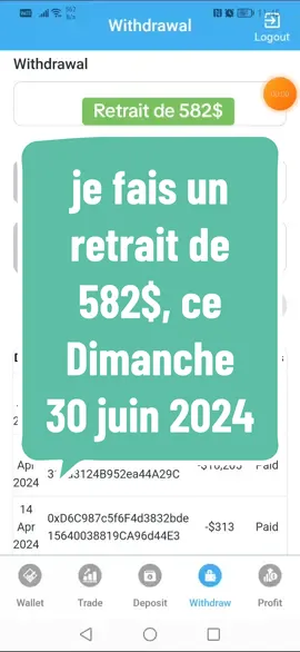 Je te montre mon retrait de 582$ dans Earn.World. Nous avons les zooms tous les lundis, les mercredis et les vendredis. Si tu veux assister pour mieux comprendre le business, écris moi.  Inscris toi maintenant pour commencer à gagner de l'argent pendant que tu dors même sans parrainage. Voici le lien d'inscription. https://web.earn.world/auth/signup/5233302949/ #viral #tiktokbusiness #astuce #percersurtiktok #vues #crypto #france #belgium 