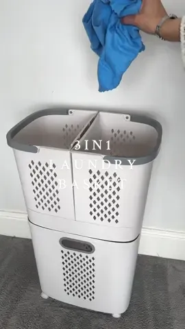 This 3 compartment laundry basket is perfect to organise your laundry! #laundryorganization #laundrytok #laundrybasket #laundry #CleanTok #tiktokmademebuyit #summersale #cleaninghacks #organisedhome #homeorganization 