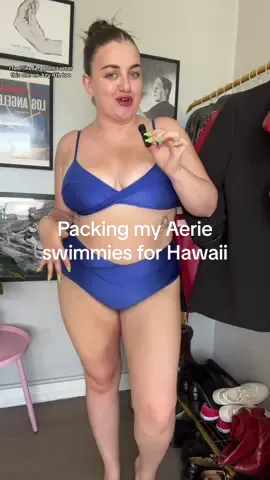 @aerie never misses when it comes to swimsuits I swear!!! I can't wait to pack these for Hawaii #AerieREAL #AeriePartner #ad #midsizeswimwear #SummerOutfitInspo #Summer24 #SummerVibes #Outfitcheck Wearing the Aerie Shine Rib High Waisted Bikini Bottoms in “Sycamore” and “Yearbook”, the  Aerie Beach Babe Voop Bikini Top in “Sycamore”, the  Aerie Shine Rib Twist Scoop Bikini Top in “Yearbook”, The  Aerie Crinkle Banded Cheeky Bottoms and  AerieCrinkle Scoop Cutout Top in White, and the Beach Party Crew sweatshirt in white