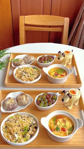 Breakfast is not the same | Lazy bibimbap, tomato, egg and bean curd soup #cooking #satisfying #trending #fyp #foryoupage #eating #foryou 