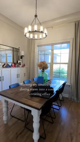 Turned my unused formal dining room into my very own sahm mom - content creating office. Used only decor I already had at home. Now my butt needs to get to work. 💪🏻 #momtent #sahmlife #sahmtok #sahm #mississippimom #decoratewithme #sahmlifetok