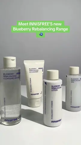 Introducing the Blueberry Rebalancing range🫐Our new pH-balancing line for soft and fresh skin. Suitable for all skin types, especially for our sensitive skin besties!  #INNISFREE #INNISFREEAU #blueberry #skincare #sensitiveskin #hydratingskincare #kbeauty 