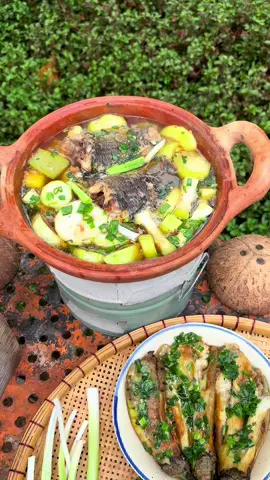 Cá Rô Kho Bầu Và Cà Nướng Mỡ Hành😋😋 #LearnOnTikTok #nấuăncùngtiktok #miềntây #đặcsảnmiềnsôngnước 