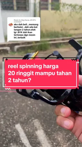 Replying to @Abg Karas JB 83 Mesin 20 ringgit je blh tahan sampai 2 tahun wey😍🥲Punya laa padu mesin ni #reel #fish #fishing #fishingreel #mesinmancing #abugarcia #abugarciafishing #saltwaterfishing #saltwater #reelspinning #reelspinningmurah 