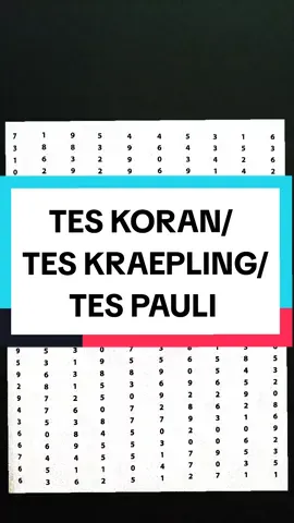 Bisa nih buat belajar kalian... Tes koran/ Tes kraepling/ Tes pauli  #casis 