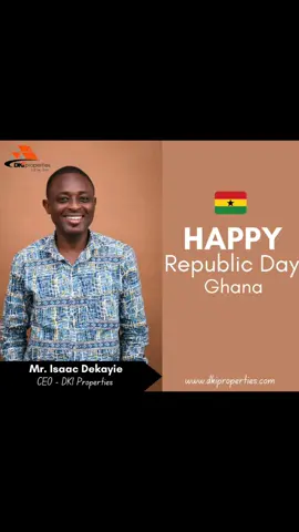 Happy  Republic Day, Ghana! At DKI Properties, we're not just building homes, we're building a nation.Our dedicated team works tirelessly to provide quality properties for you and your loved ones.Let's celebrate our nation's progress and our team's hard work! #dkiproperties  #republicday  #Ghana  #realestate  #HappyRepublicDay  #TeamWork  #propertygoals  #TikTok  #realestatetiktok #GhanaTikTok  #republicdaytiktok 