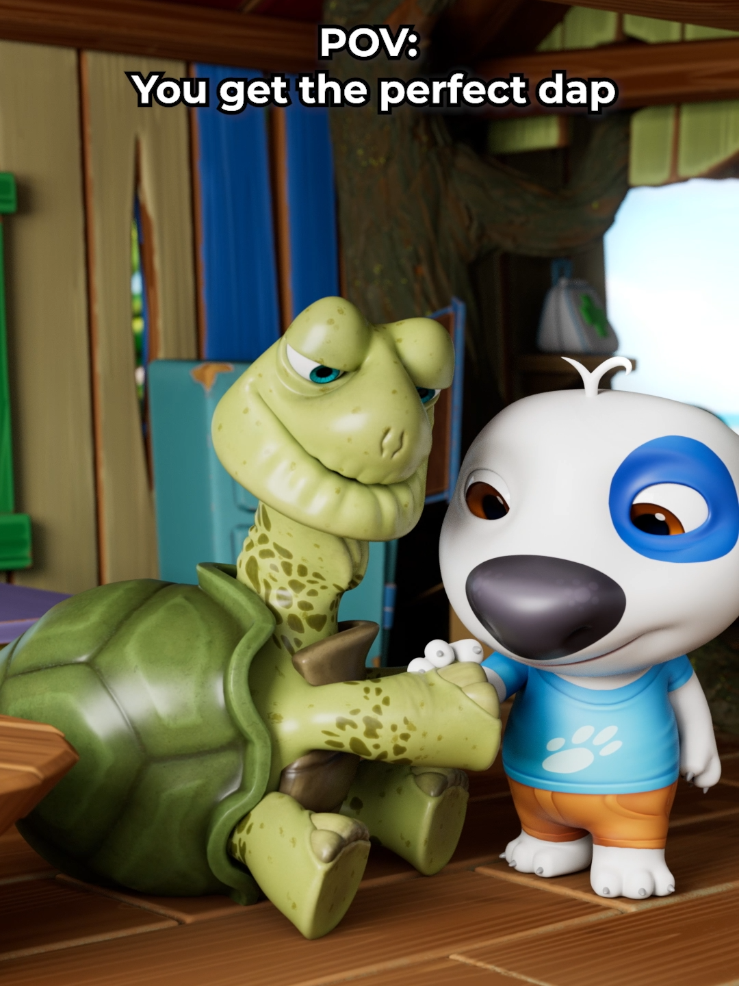 They see me dappin'… 🐢 #TalkingHank #MyTalkingHankIslands #talkingtomandfriends #tomandfriends #newadventure #game #dap #perfectdap#handshake #WhatToPlay#mytalkinghankislands #talkinghank