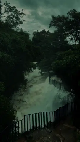 Davi’s fall, Pokhara after continuous rain. 😮 Vid. Sagar Paudel #pokhara #raining #mansoon #davilsfall #river 