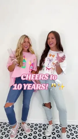 CHEERS to 10 YEARS! 🥂 Thank you all sooo much for your continued love and support for WD over the last 10 years! Follow along with us this July for LOTS of fun events 😚💖 #whiskeydarling #shopwhiskeydarling #tiktokshop #anniversary #10years 