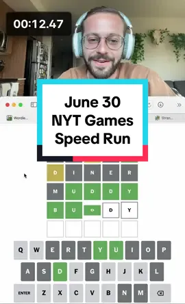 June 30 #wordle #wordletok #nyt #nytgames #speedrun 