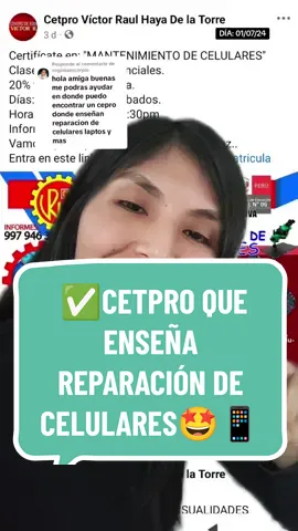 Respuesta a @virginiaescorpio CETPRO que enseña MANTENIMIENTO DE CELULARES 🤩🤩🤩. Muchos me pedían un Cetpro para reparar celulares, espero que ahora que ya tienen en Cetpro aprovechen la oportunidad en matricularse 🙌🙌🫶. Este CETPRO se llama Cetpro Víctor Raúl Haya de la Torre y queda en el distrito de Ate.  #cetpro #reparaciondecelulares #mantenimientodecelulares #celulares #aprendegratis #aprendeyemprende #cetproperu  #cetproate #ate #sjl #santaanita #elagustino #estudiagratis #cetprovictorraulhayadelatorre #cetproenate #atevitarte #greenscreen 