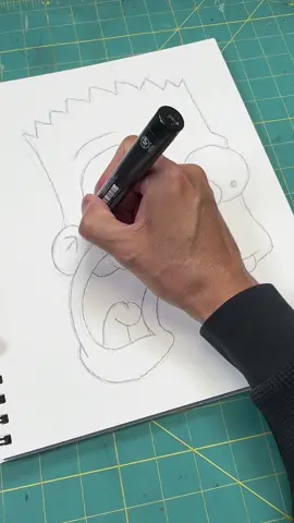 How to draw Bart Simpson with some cool shading  #f #p #asmr #triggers #asmrsounds #satisfying #sounds #draw #howto 