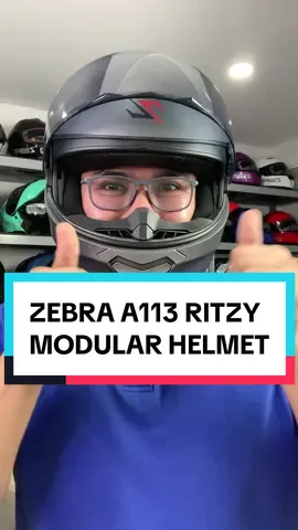 EYE GLASSES WEAR READY MODULAR HELMET! ZEBRA A113 RITZY MODULAR HELMET #fyp #foryoupage #hometokshop #homebudolfest #Bigless #PROMO #A113RitzyModular #ZEBRA 