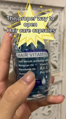 Have you learned the correct way to open the hair care capsule?#fyp #foryou #TikTokShop #hairstyle #hair #vitaminc #oli 