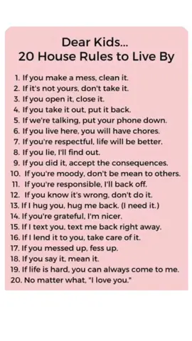 20 house rules to live by  #newborn #kids #chart #houserules #post #rules #babychart #trending #tiktok #babyneeds #newlymom #viewsproblem #unfreezemyacount #unfreezed_my_id_tiktok #fyppppppppppppppppppppppp #fyp #y #f #fy #unfreez 