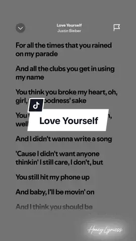 Love Yourself 🎶 - Justin Bieber #HoneyLyricss #spotify #fyp #CapCut 