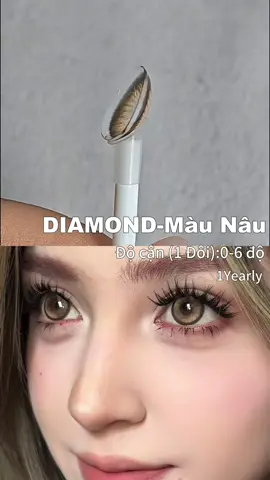 Diamond-Brown，Màu nâu tự nhiên nhất, mắt to như búp bê Barbie #lens #eyesharecontactlens #kínháptròng #makeup #mixblood 