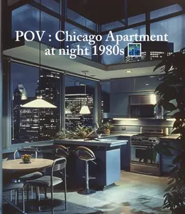 Chicago Apartment At Night 1980s 🌃😍 #nostalgia #nostalgic  #80s #80smusic #1980saesthetic  #usa🇺🇸 #80slife #synthwave  #synthtok #chicago #80sdecor  #80sinterior #vintageaesthetic  #retrowave 