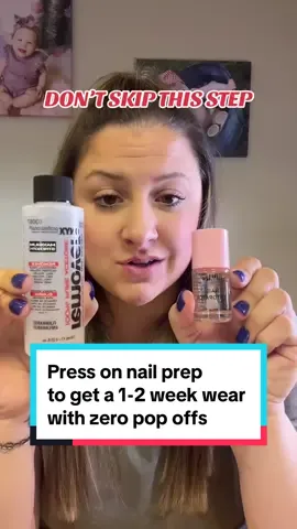 Finding a prep that works for your nail beds takes some trial and error, but once you find it you will never want to step foot in a salon again!!  Prep is key for getting that 1-2 week wear with zero pop offs.  1. Push back your cuticles, allow for your press on nail to sit flush. Which allows for a proper seal (no hair snags) and gives you a salon nail look! 2. Sanitize your nails with alcohol. This helps keep anything from growing under your press on nails.  3. Dehydrate your nail beds, is the most IMPORTANT step! DO NOT SKIP!! You need to use either 100% acetone or a pre bottled nail dehydrator. You need to remove the oils from your nail bed, otherwise your glue is going to break down quicker.  5. Lightly buff your nail beds. Your nail is a smooth surface and by adding texture it allows the glue to bond better to your nail.  Using these prep steps I get 1-2 week wear out of my press on nails with no pop offs!  Comment GUIDE I’ll send you my 🆓 press on nail guide - I put together a step by step prep, application, and removal process!  #pressonnail #pressonnailprep #pressonnailtips #howtopreppressonnails #pressonnailtutorials #diymani #luxurypressonnails 