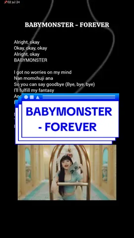 Lyric, BABYMONSTER - FOREVER #easylyrics #lirik #forever #babymonster #baemon 