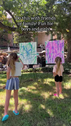 Squirt Gun Canvas Art!🔫🎨 Do this with your kids before summers over! So fun to do, and they have a beautiful summer memory to display in their rooms!  Here’s what we used:  - easels  - blank canvases  - squirt guns  - water color paints  (All from Amazon, I can link them!)  Just fill up the squirt guns with the paints and they can go to town creating their own masterpiece!  #summerparty #summerideas #summerfun #FamilyFun #artsandcrafts 