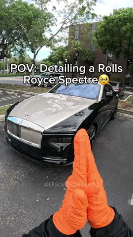 My POV as a mobile detailer detailing this Rolls Royce Spectre 🤌🏼🫡 #cardetailing #mobiledetailing #carcleaning #fyp #spectre #rollsroyce #detailing #pov 