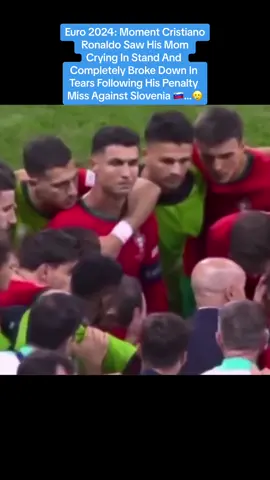 #WATCH!!!! Euro 2024: Moment Cristiano Ronaldo Saw His Mom Crying In Stand And Completely Broke Down In Tears Following His Penalty Miss Against Slovenia 🇸🇮…..🥲🥲🥲 - - - - - - - - - - - - - - 