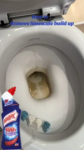 Struggling to remove stubborn limescale build-up in your toilet? 🚽✨ look no further! Miracle blesch with limescale remover - Harpic - is here to save the day. Trust us, we’ve tried plenty of bleaches, and this is the best!  - Leave some harpic in the toilet for 5-10 minutes to soak  - Then give it a good scrub with elbow grease  - Flush! And see the magic work  - May need to do twice depending on the thickness of the build / leave it in for longer too #cleaninghacks #limescaleremover #harpic #cleaningtips 