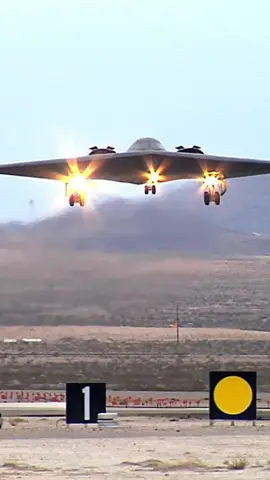 B-2 Spirit Stealth Bomber landing at Nellis AFB. Built by Northrop Grumman, it's been almost 35 years since its first flight on July 17, 1989. It will eventually be replaced with the B-21 Raider which is also built by Northrop Grumman.