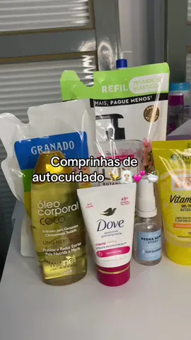 #comprinhas #comprinhasautocuidado #cosmeticos #dove #murieloleocorporal #pedrahume #granado #sabonetelux 