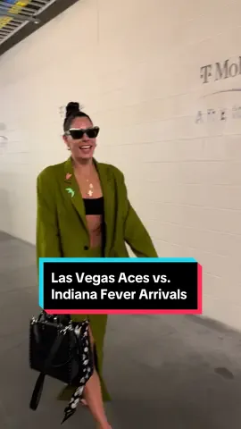 Dressed to impress 😮‍💨🔥 The @Las Vegas Aces and the @Indiana Fever arrive ahead of their ESPN matchup and they look goooood. Action starts at 9:30pm/ET and you won’t want to miss a second of it! #WelcometotheW 