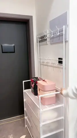 When your home shoe cabinet is not enough, this shoe and hat rack is really useful. You can also hang bags, hats, keys, and more. #SimpleShoeRack #MultiFunctionalShoeRack #HomeEssentials #ShoeRack #ShoeAndHatRack