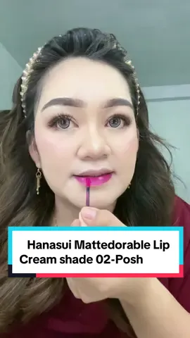 Swacth Hanasui Mattedorable Lip Cream shade 02-Posh #hanasuilipcream##hanasuimattedorablelipcream##fyp