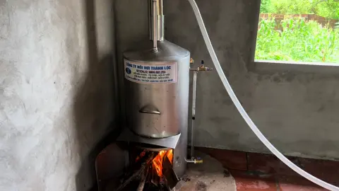 Nồi Hơi Sục Nấu Đậu Hũ đun bằng củi