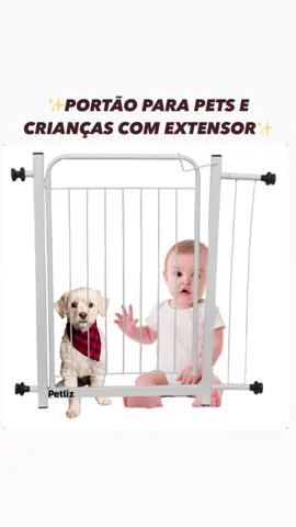 O portão para pet e crianças com extensor é um produto prático e funcional, projetado especificamente para manter seu cachorro ou seu bebê seguro e restringido a determinadas áreas da casa.  É uma solução ideal para controlar o acesso do seu animal de estimação ou bebê a certos espaços, como escadas, corredores, portas ou qualquer outro local que você deseje limitar. Quer o link do produto? Digite “QUERO” que te envio no direct ONDE ENCONTRO O LINK? ✅Link na BIO  #portaoparacachorro #petlover 