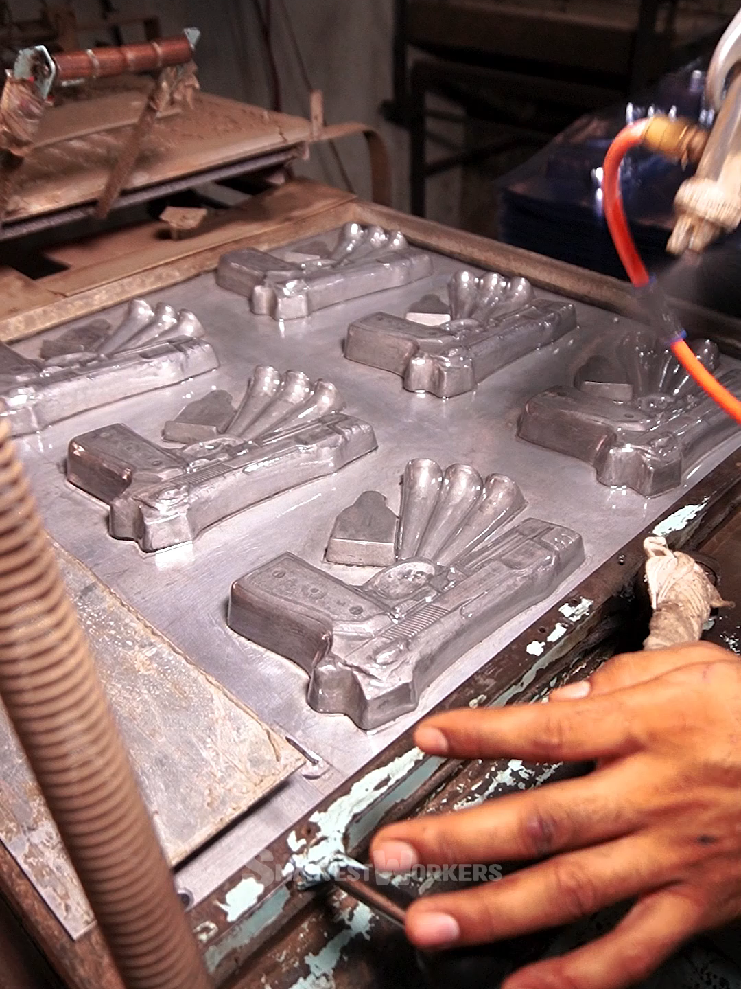 Quick Toy Gun Case Making Process! #ToyGun #ToyMaking #FactoryProcess #QuickProcess #Manufacturing #BehindTheScenes #FactoryLife #AmazingProcess #Satisfying