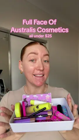 Full face of @australiscosmetics 🩷 (its a long one, strap in 🫶🏻)  Products  ‣ Dewy & Daring Hydrating Primer ‣ Fresh & Flawless Cya Later Pores Primer ‣ Fresh & Flawless Full Coverage Foundation in Light Neutral  ‣ Dewy & Daring Cream Bronzer in Summer Fling ‣ Dewy & Daring Cream Blush in Girl Next Door ‣ Dream Of Me & Up In Smoke Eyeshadow Palette ‣ Fake It Volumising Mascara  ‣ Lip Liner Pencil in Canoodle ‣ Refillable Lipstick in Black Tie  ‣ Dewy & Daring Hydrating Spritz #australiscosmetics #priceline #ausmakeup #affordablemakeup #budgetbeauty #paleskinmakeup #fairskinmakeup 