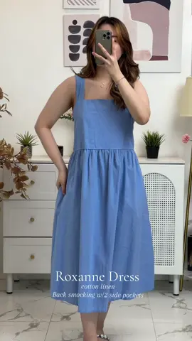 Roxanne Dress! Shop Now! #dress#casualoutfits #tiktokshop#fashion#plussize #midsize #linendress 