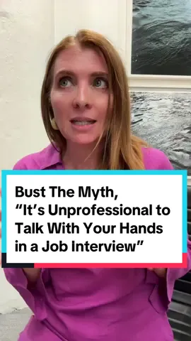 What other interviewing myths have you heard?  EVERYONE TALKS WITH THEIR HANDS 🤗 There is no reason you can’t talk with your hands in a job interview. If you’ve been told this you need to ignore it!  First and foremost it’s bad advice ❌ Second, it has been proven that you look and feel more confident when you put your hands on the table and take up space 🦸🏼‍♀️ Third, if someone doesn’t hire you bc you talk with your hands then you dodged a bullet. 🤦🏽‍♂️ Go ahead, talk with your hands and take up space! 😬 If it’s difficult for you to take up space and own your successes that’s a different issue entirely that you should explore because an interview requires you to talk about yourself.  #bodylanguage #talkwithyourhands #jobinterview #confidence #myth #nonverbalcommunication #corporate #careeraedvice 