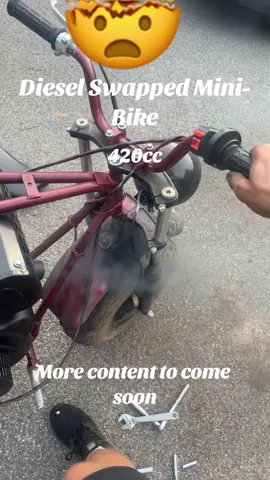 Start-up of my new project, 420CC Yanmar Swapped coleman minibike drop a follow to see more content like this #ford #chevy #powerstroke #powerstroke #diesel #obs #obsford #idi #internationalharvester #7tree #f250 #turbodiesel #turbo #12valvecummims #minibike #coleman #colemanminibike 