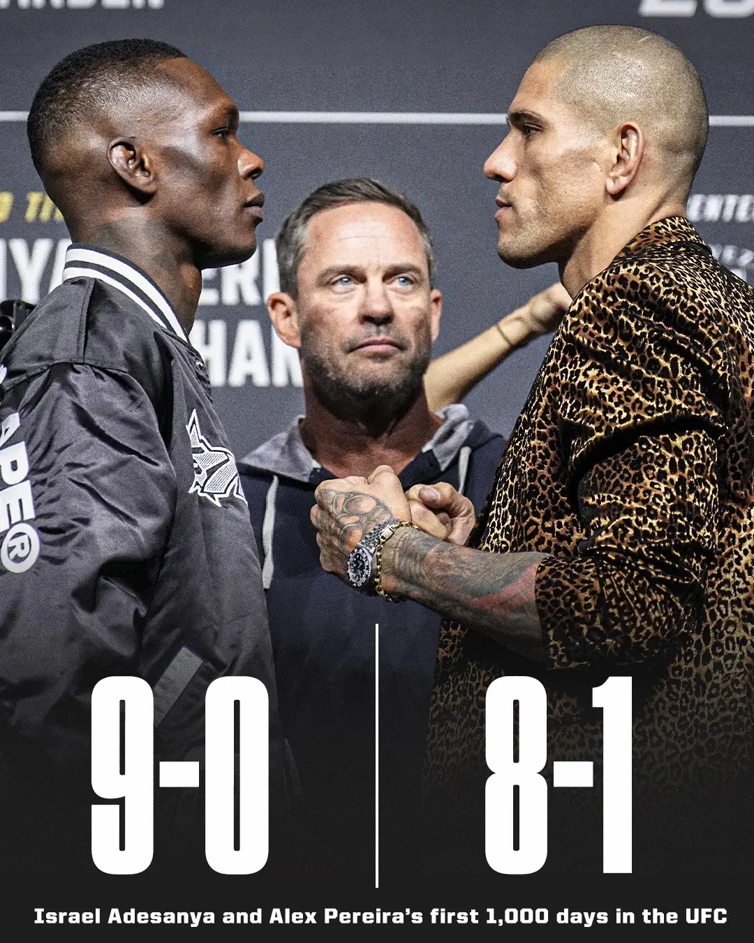 #IsraelAdesanya and #AlexPereira's first 1,000 days in the #UFC were dominant 🔥 #mma #legends (h/t aaronbronsteter/X) 